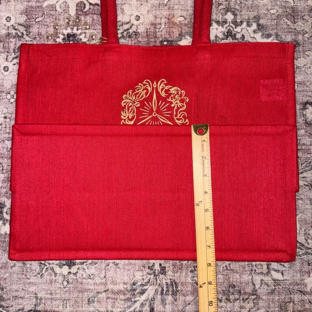 Fortnum & Mason Christmas Bag For Life Red Gold Jute Tote Piccadilly Shopper NEW